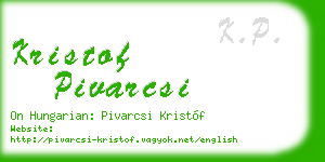kristof pivarcsi business card